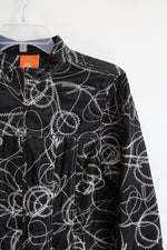 Hearts Of Palm Black & White Stitched Full Zip Jacket | 8