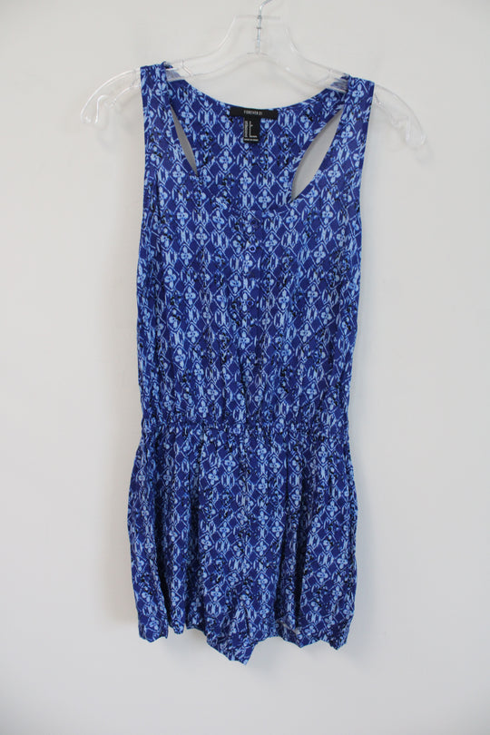 Forever 21 Blue Patterned Romper | S