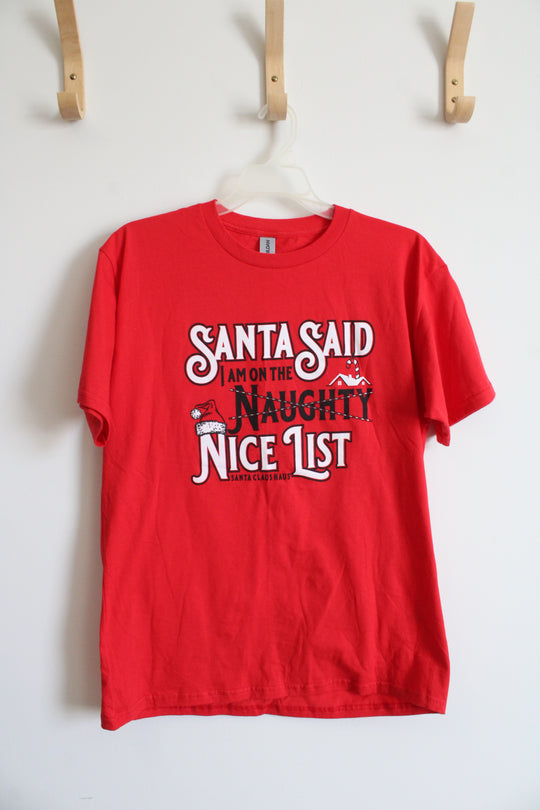 Gildan Red Santa Claus Haus Shirt | Youth XL