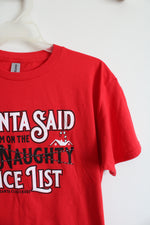 Gildan Red Santa Claus Haus Shirt | Youth XL