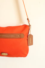 Coach Tangerine Stewart Signature Canvas Leather Shoulder Bag Crossbody Purse