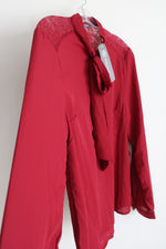 NEW Daisy Fuentes Red Chiffon Blouse | L