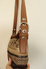 Coach Y2K Striped Patchwork Shoulder Bag