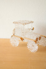 Hand Blown Spun Glass Vintage Steam Train Engine