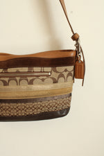 Coach Y2K Striped Patchwork Shoulder Bag