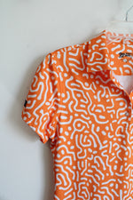 2 Putt Orange & White Patterned Polo Shirt | M