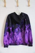 Black & Purple Flame Hoodie | S