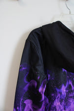 Black & Purple Flame Hoodie | S