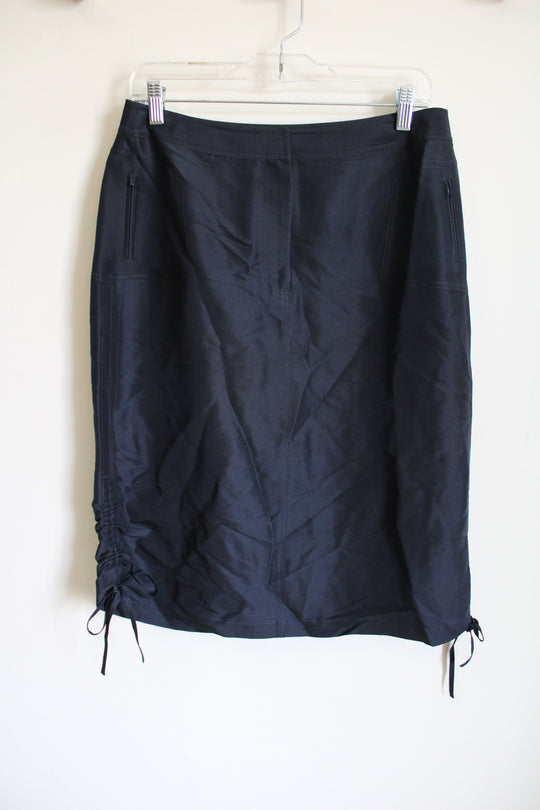 Emanuel Ungaro Drawstring Dark Navy Blue Skirt | 10