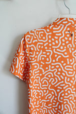 2 Putt Orange & White Patterned Polo Shirt | M