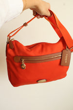Coach Tangerine Stewart Signature Canvas Leather Shoulder Bag Crossbody Purse