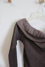 Urban Outfitters Brown Ribbed Off The Shoulder Top | M