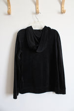 More Than Magic Black Velvet Sequined Sleeve Full Zip Jacket | Youth XL (14/16)