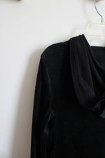 More Than Magic Black Velvet Sequined Sleeve Full Zip Jacket | Youth XL (14/16)