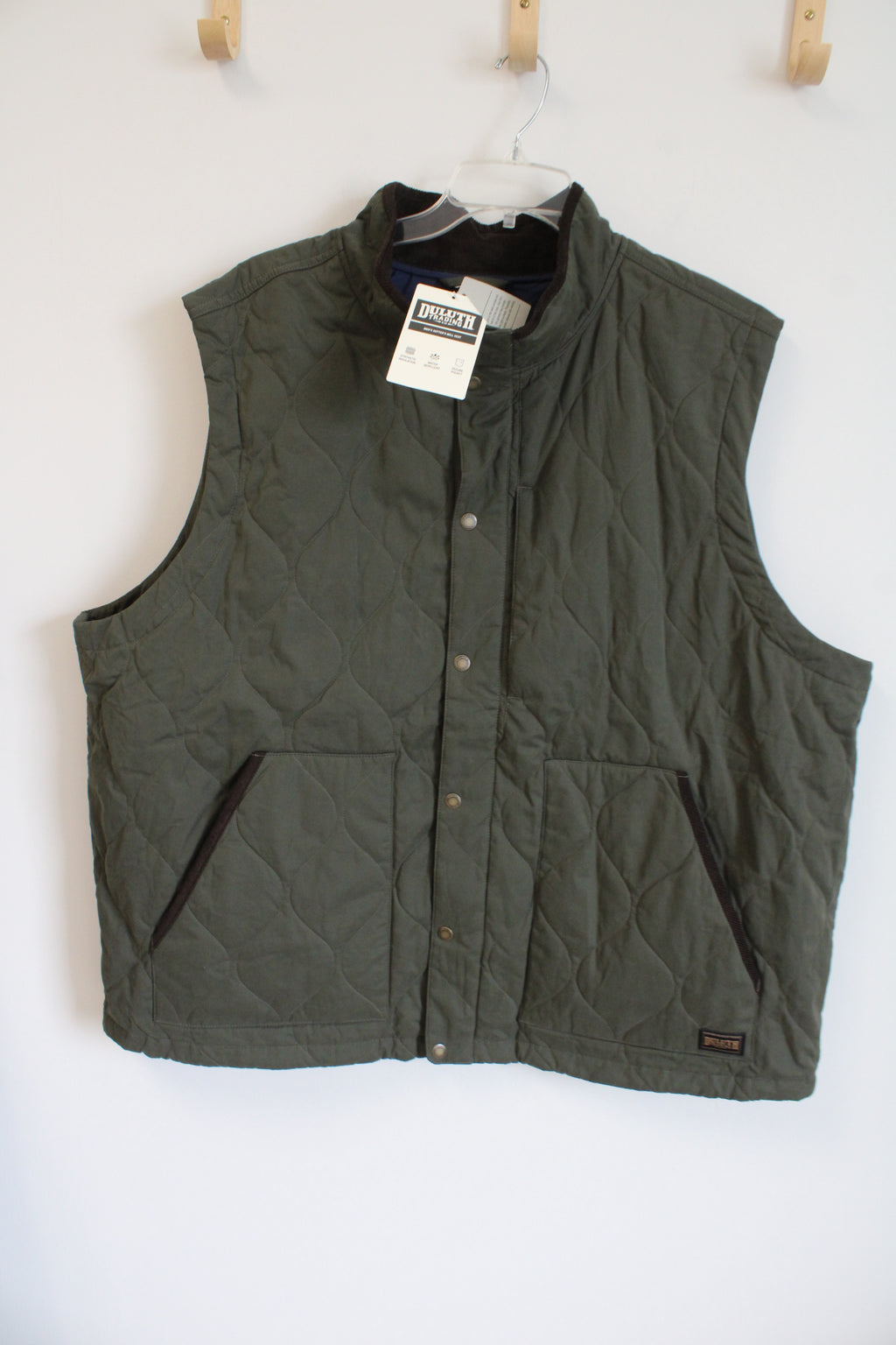 NEW Duluth Trading Co. Olive Green Quilted Sutter's Mill Vest | 3XL