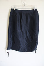 Emanuel Ungaro Drawstring Dark Navy Blue Skirt | 10