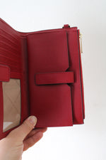 Michael Kors Dark Red Leather Double Zip Wristlet