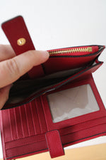 Michael Kors Dark Red Leather Double Zip Wristlet
