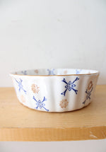 Temptations By Tara Blue & Brown Ribbed Scalloped Oval Medium Casserole Dish