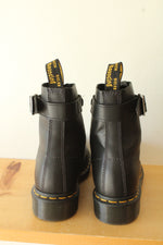 Dr. Martens Black Leather Pascal Silver Chain Boots | Size 7