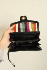 Coach Legacy Hampton Leather Brass Kisslock Black Vintage Wallet