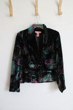 Bandolino Black Colorful Paisley Velvet Blazer | 6