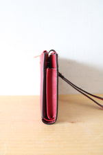 Michael Kors Dark Red Leather Double Zip Wristlet