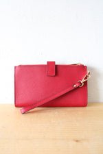 Michael Kors Dark Red Leather Double Zip Wristlet