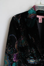 Bandolino Black Colorful Paisley Velvet Blazer | 6