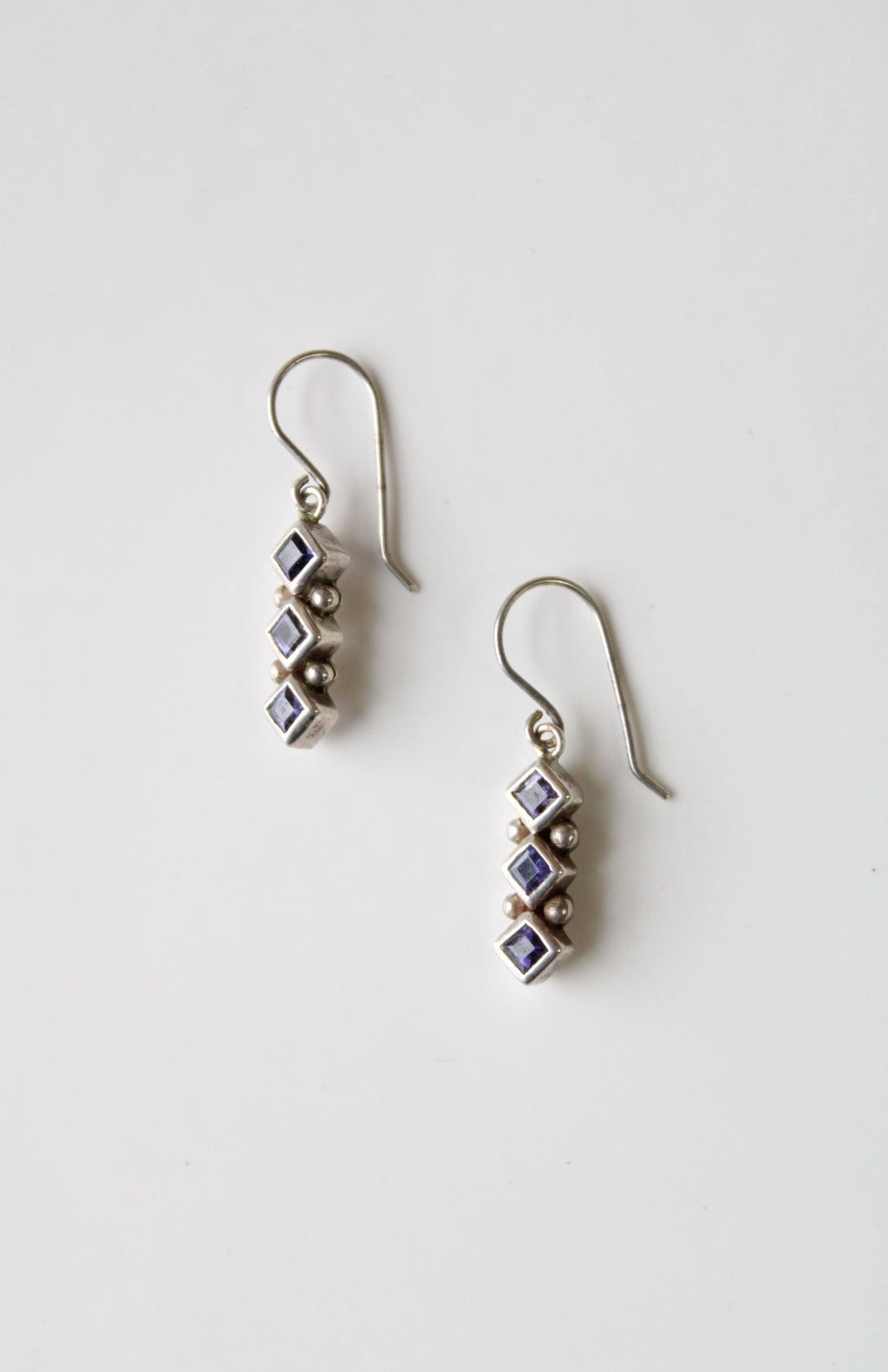 Amethyst Purple Stone Sterling Silver Earrings