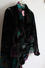 Bandolino Black Colorful Paisley Velvet Blazer | 6
