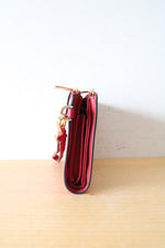 Michael Kors Dark Red Leather Double Zip Wristlet