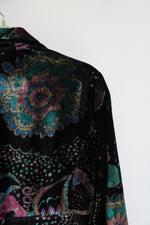 Bandolino Black Colorful Paisley Velvet Blazer | 6