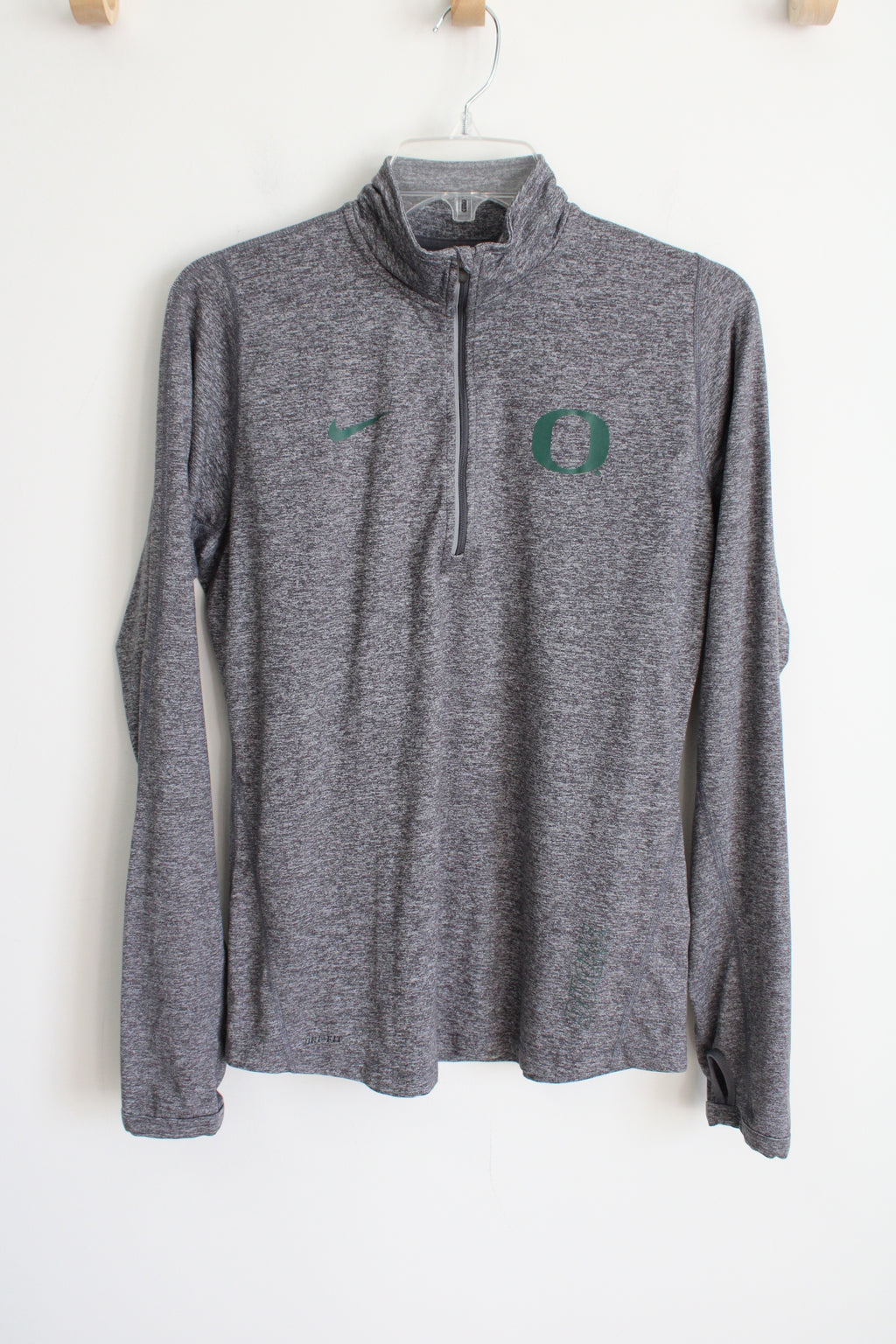Nike Dri-Fit Gray Pullover 1/4" Zip Oregon Ducks Sweatshirt | M