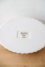 Temptations By Tara Blue & Brown Ribbed & Scalloped Oval Casserole Dish & Stand