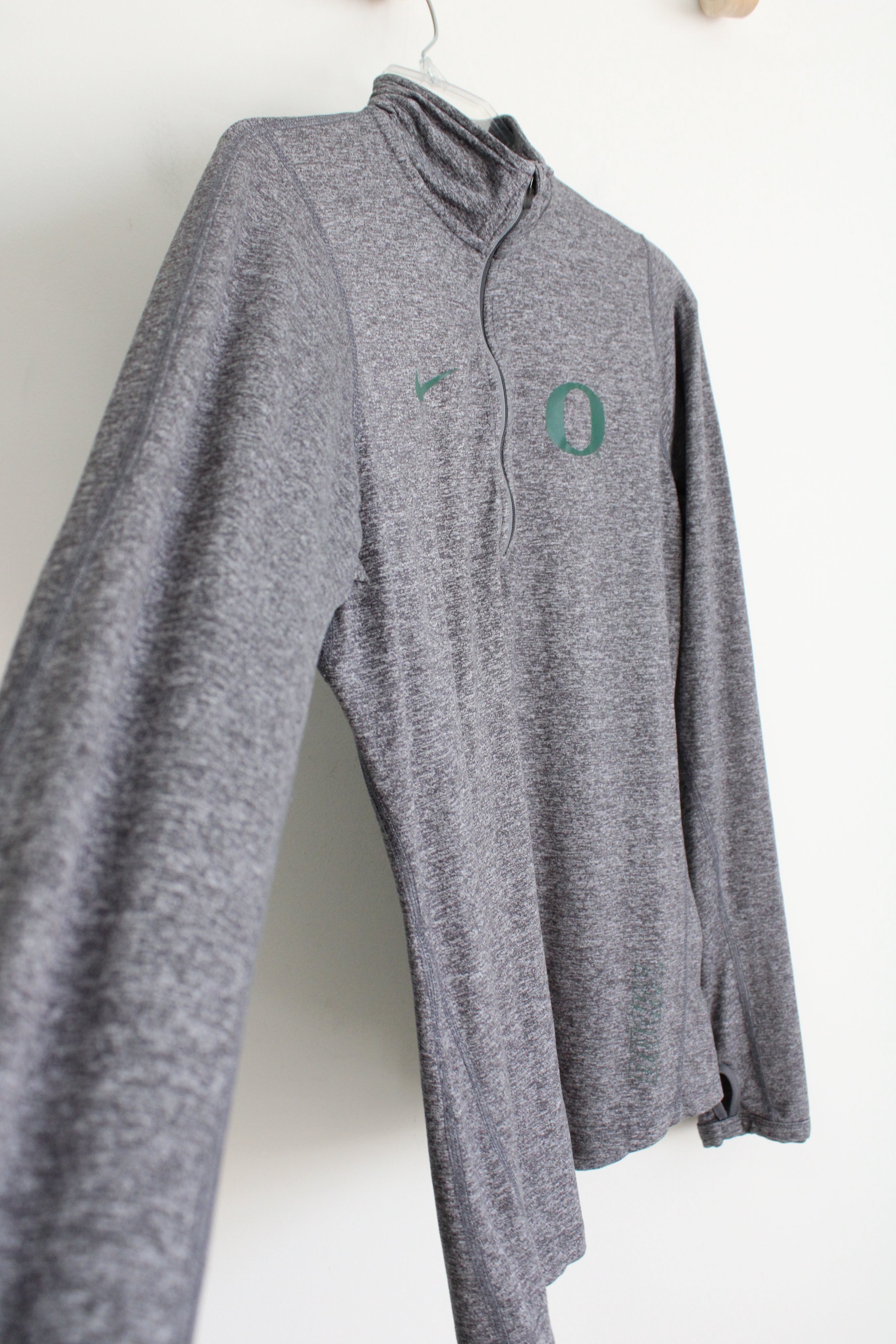 Nike Dri-Fit Gray Pullover 1/4" Zip Oregon Ducks Sweatshirt | M