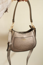 Pourchet Paris Bronze Metallic Messenger Bag