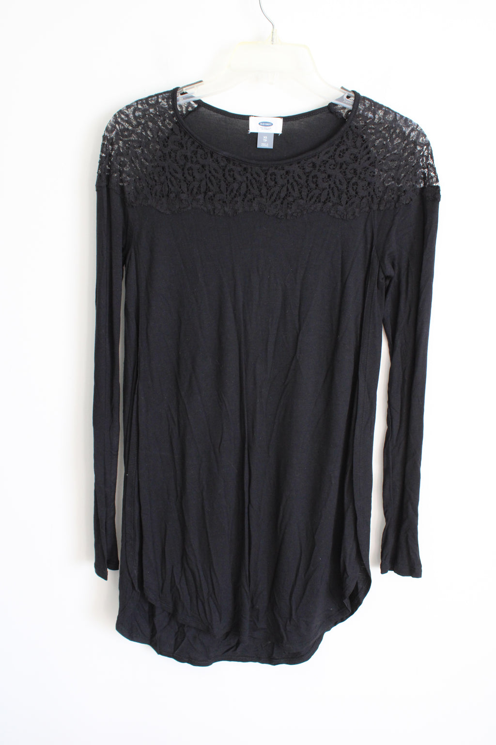 Old Navy Black Lace Detail Tunic Top | XS