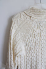 Coldwater Creek Cream Cable Knit Cowl Neck Sweater | L (14/16)