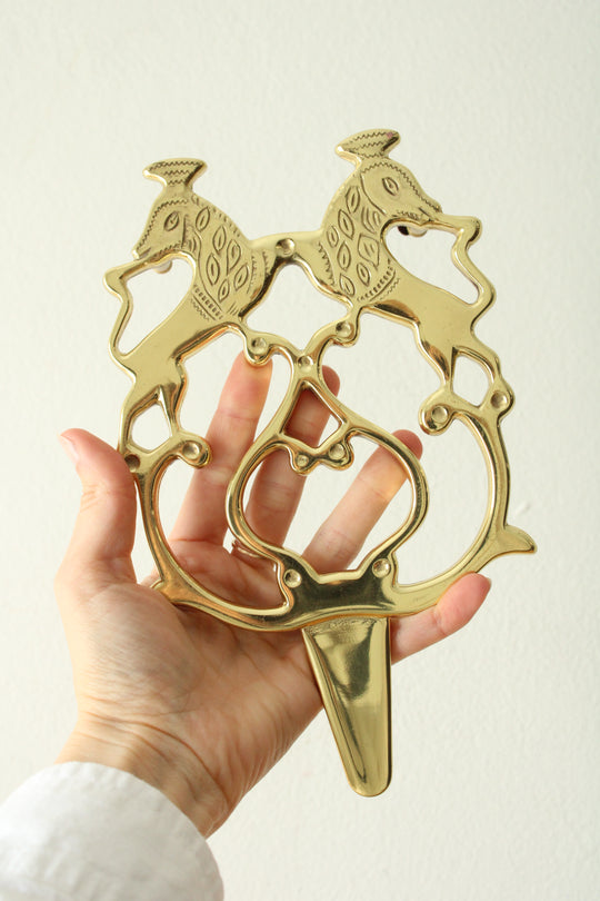Vintage James River Collection Solid Forged Brass Horse Trivet