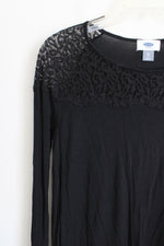 Old Navy Black Lace Detail Tunic Top | XS