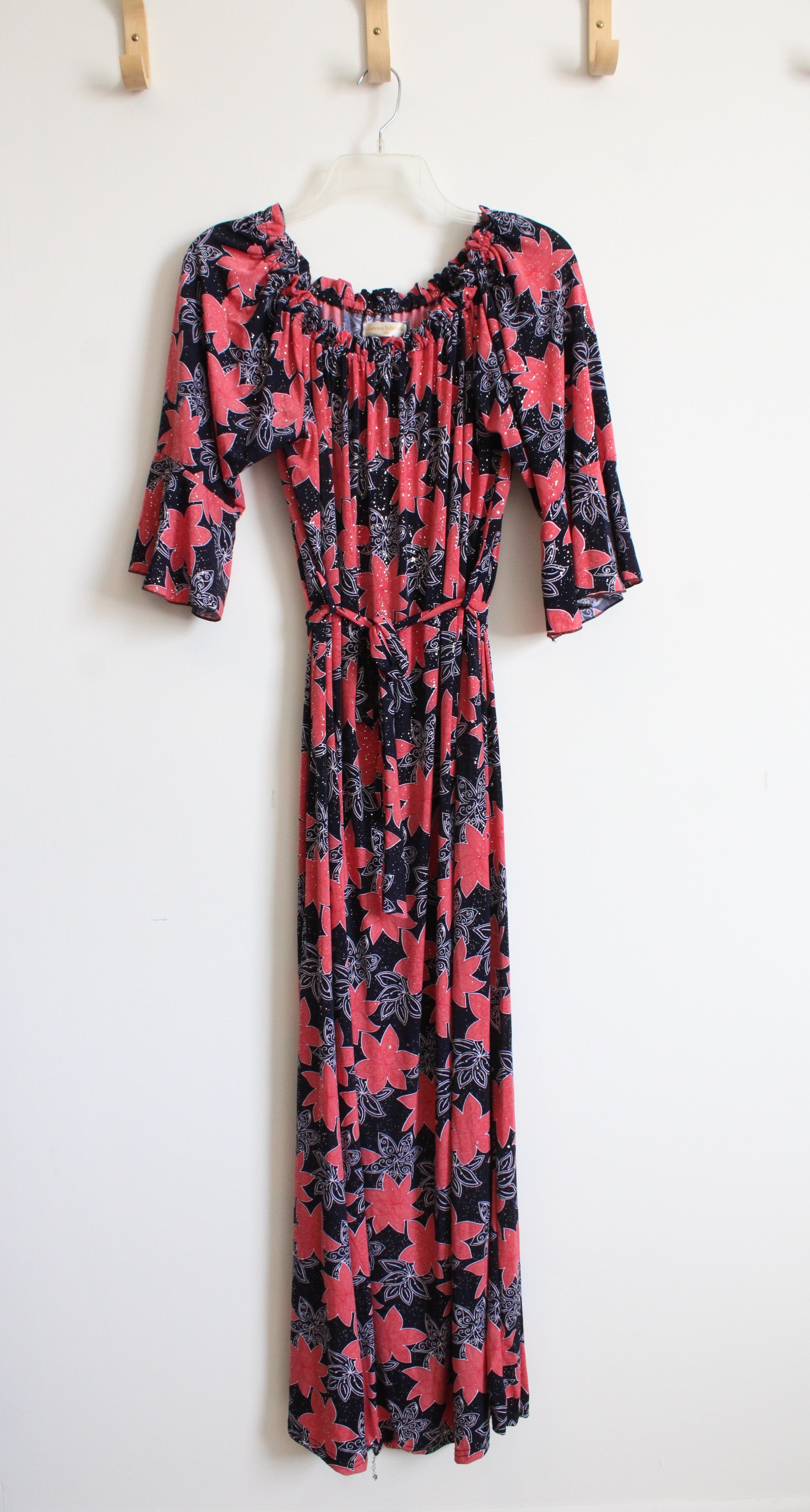 seven islands maxi dress Navy & Pink Sparkle Floral Size:24 M EU/8 M US Toddler White Maxi Dress - The crochet overlay linen dress with hand embroidery