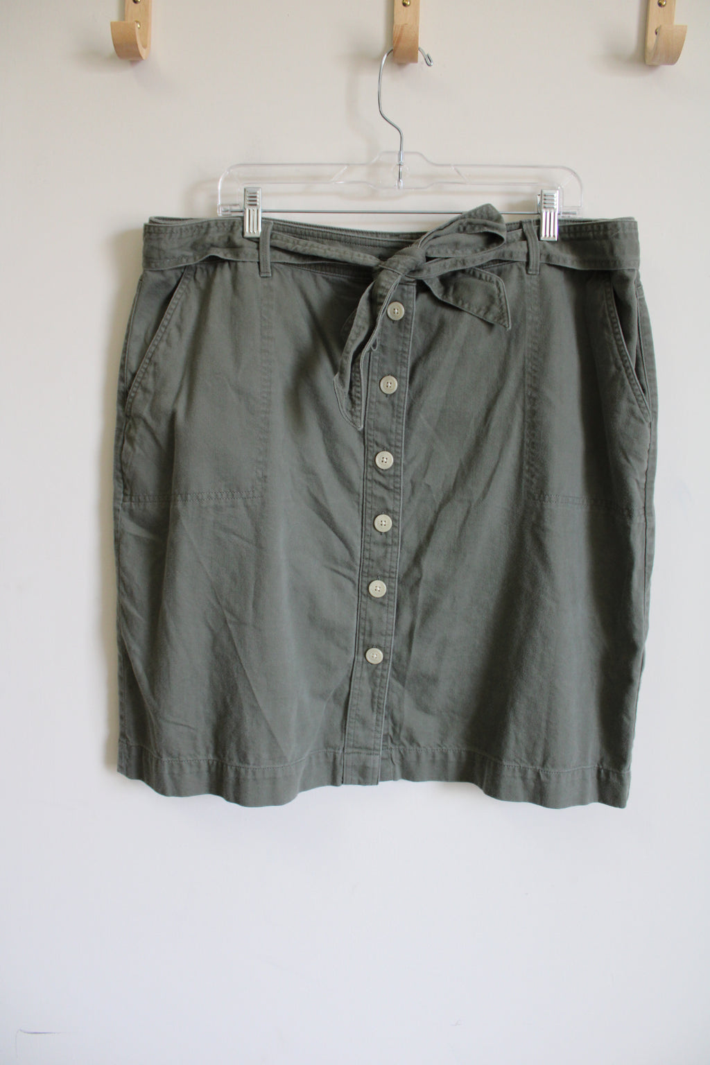 Talbots Olive Green Button Down Skirt | 16W