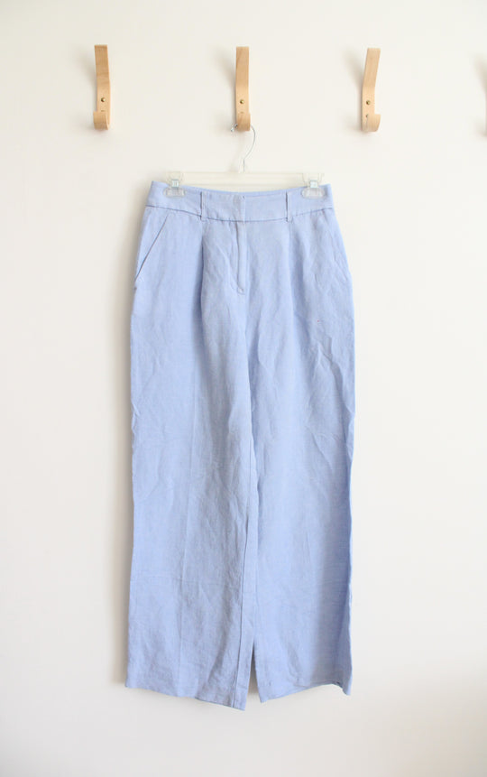 LOFT Blue Linen Blend Pants | 00 Petite