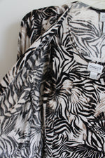 Chico's Travelers Black Tan & White Patterned Tank & Cardigan Set | 0 (S)