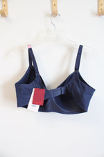 NEW Tommy John Cool Cotton Lightly Lined Navy Wireless Bra | 38DD