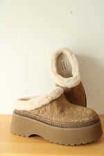 Coach Cecelia Signature Shearling Platform Clogs | Size 8