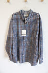 NEW Oak Hill Navy Plaid Button Down Shirt | 3XL