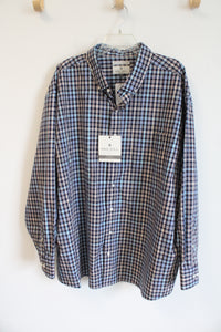 NEW Oak Hill Navy Plaid Button Down Shirt | 3XL