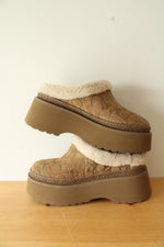 Coach Cecelia Signature Shearling Platform Clogs | Size 8